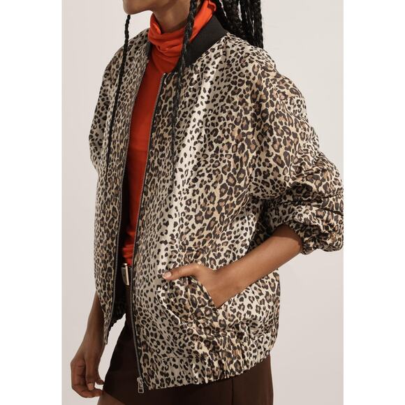 By Anthropologie leopard print bomber jacket woman’s medium - Picture 1 of 10
